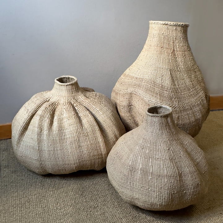 Handmade Garlic Tonga Sculptural Basket, Various Sizes