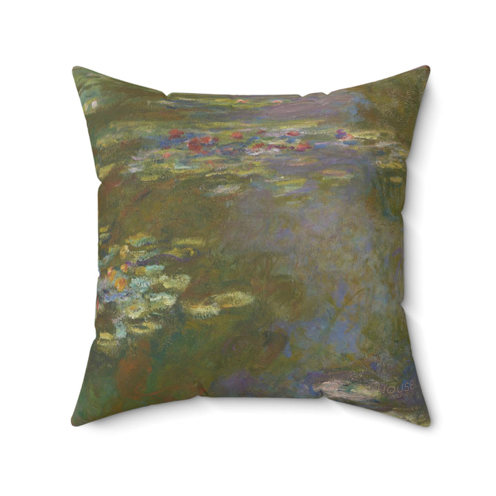 Faux Suede Pillow, Water Lily Pond by Claude Monet