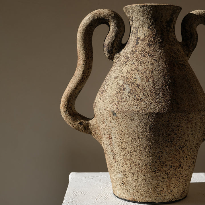 Handmade Clay Vessel Vase, Wavy Dance