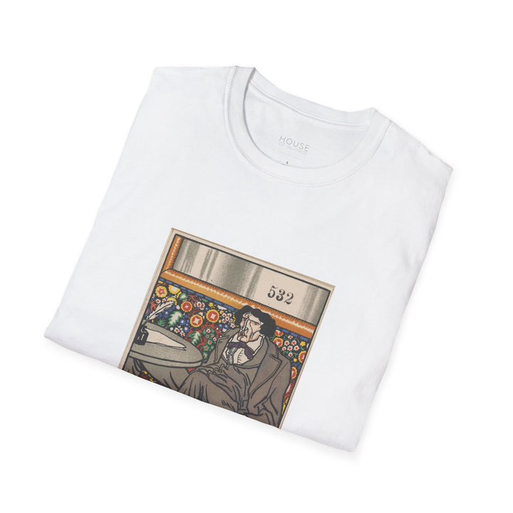 Unisex Soft Cotton Tee, Viennese Café: The Man of Letters by Moriz Jung