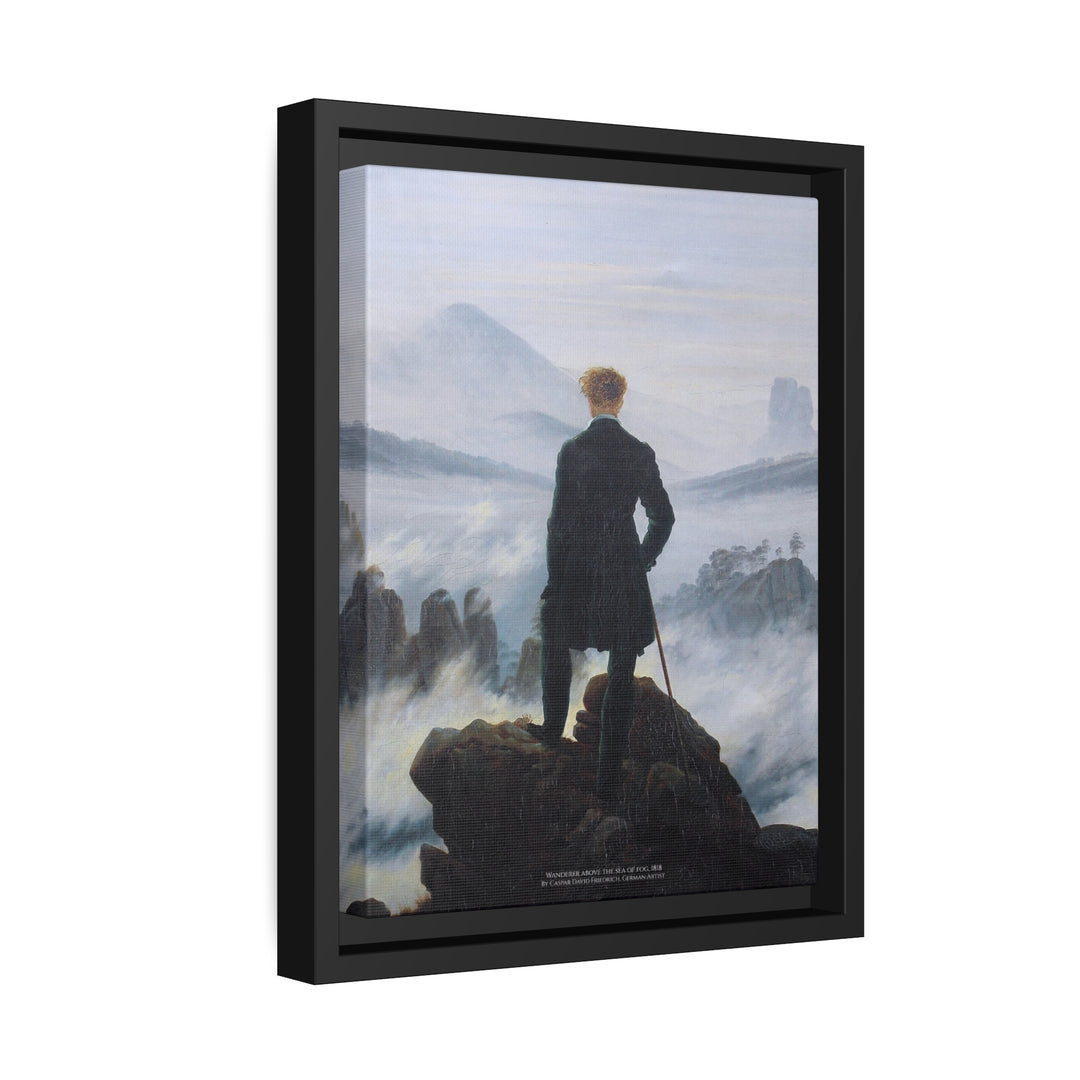 Matte Canvas in Black Frame, Wanderer above the Sea of Fog by Caspar David Friedrich