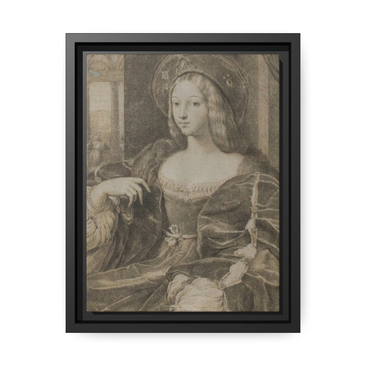 Matte Canvas in Black Frame, Joanna of Aragon by Raphael