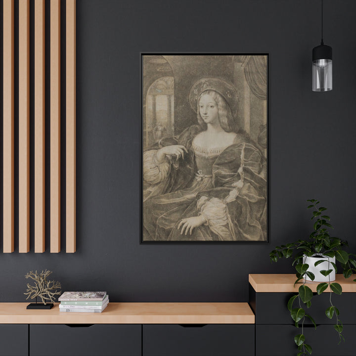 Matte Canvas in Black Frame, Joanna of Aragon by Raphael