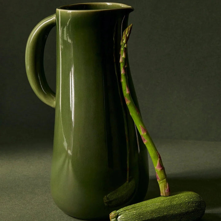 Stoneware Pitcher Jug, Green