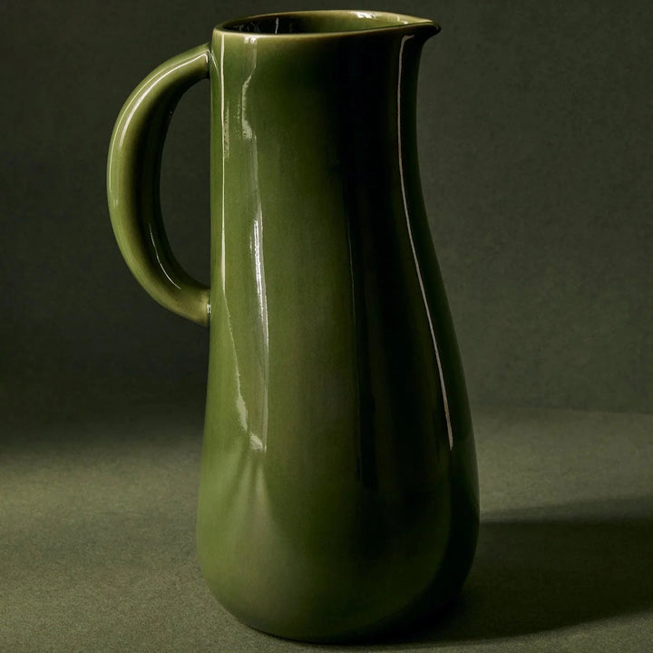 Stoneware Pitcher Jug, Green