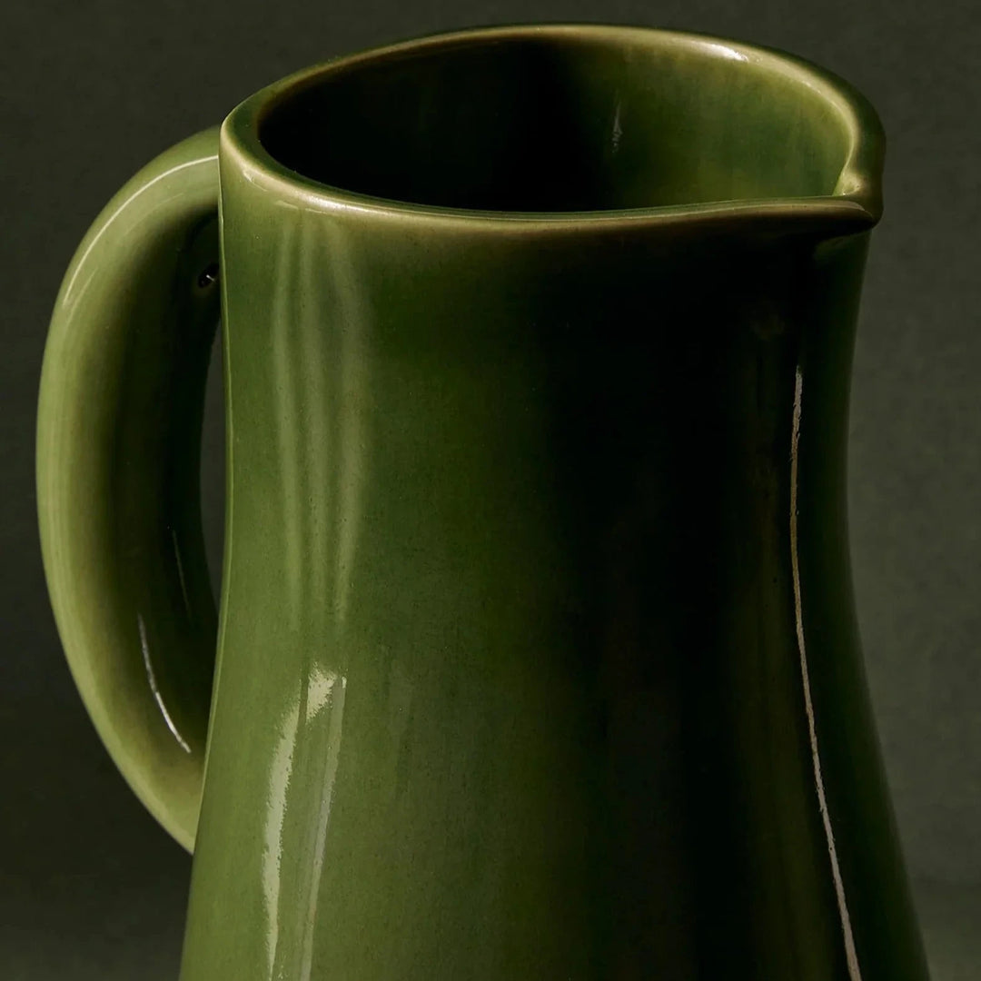 Stoneware Pitcher Jug, Green