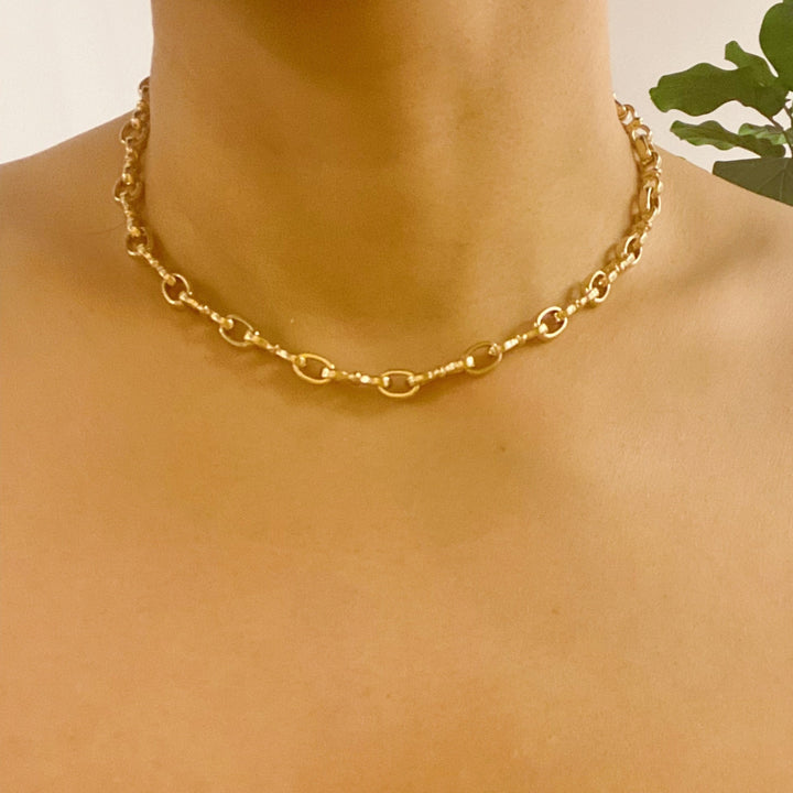 Toggle Clasp Chain Necklace, Gold Plated