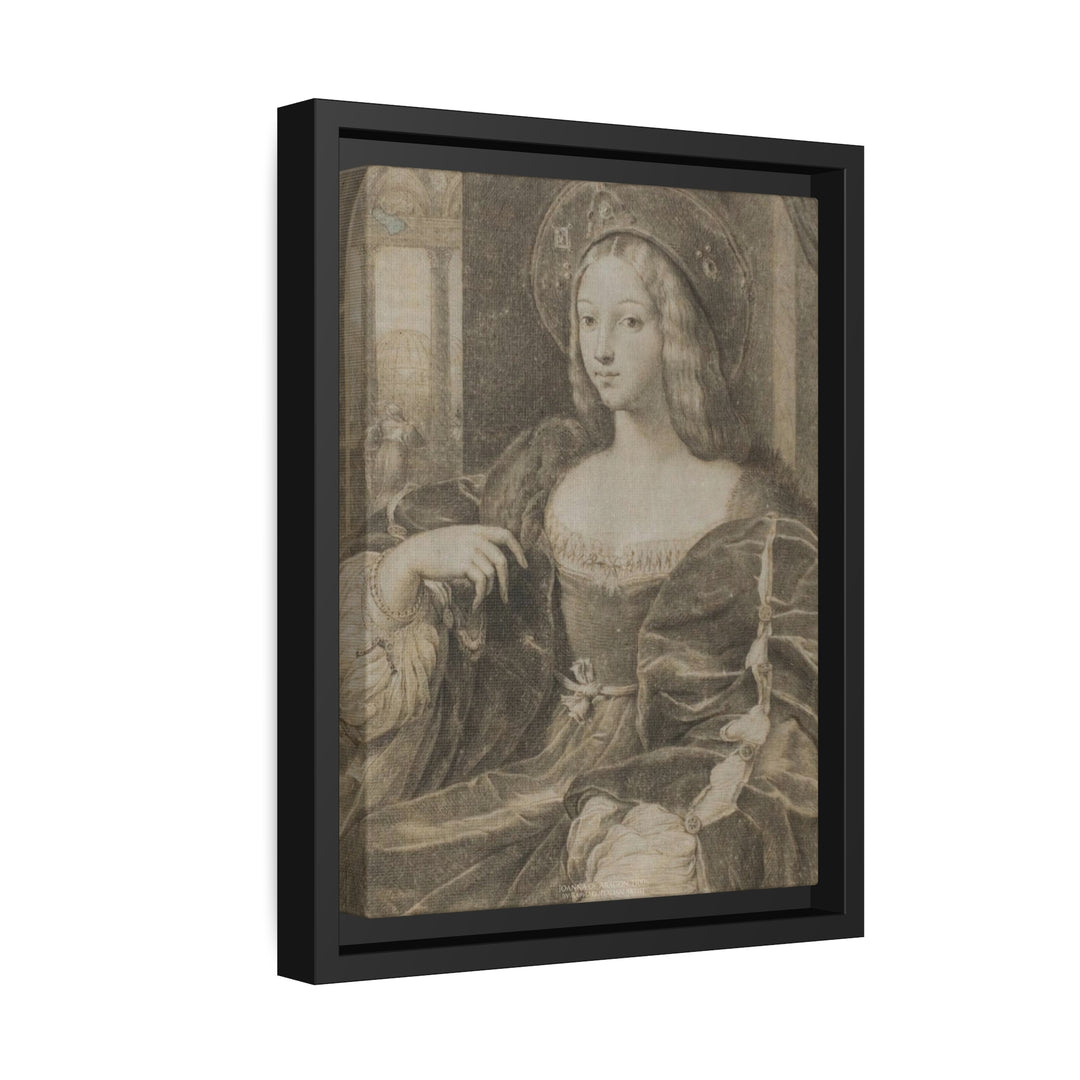 Matte Canvas in Black Frame, Joanna of Aragon by Raphael