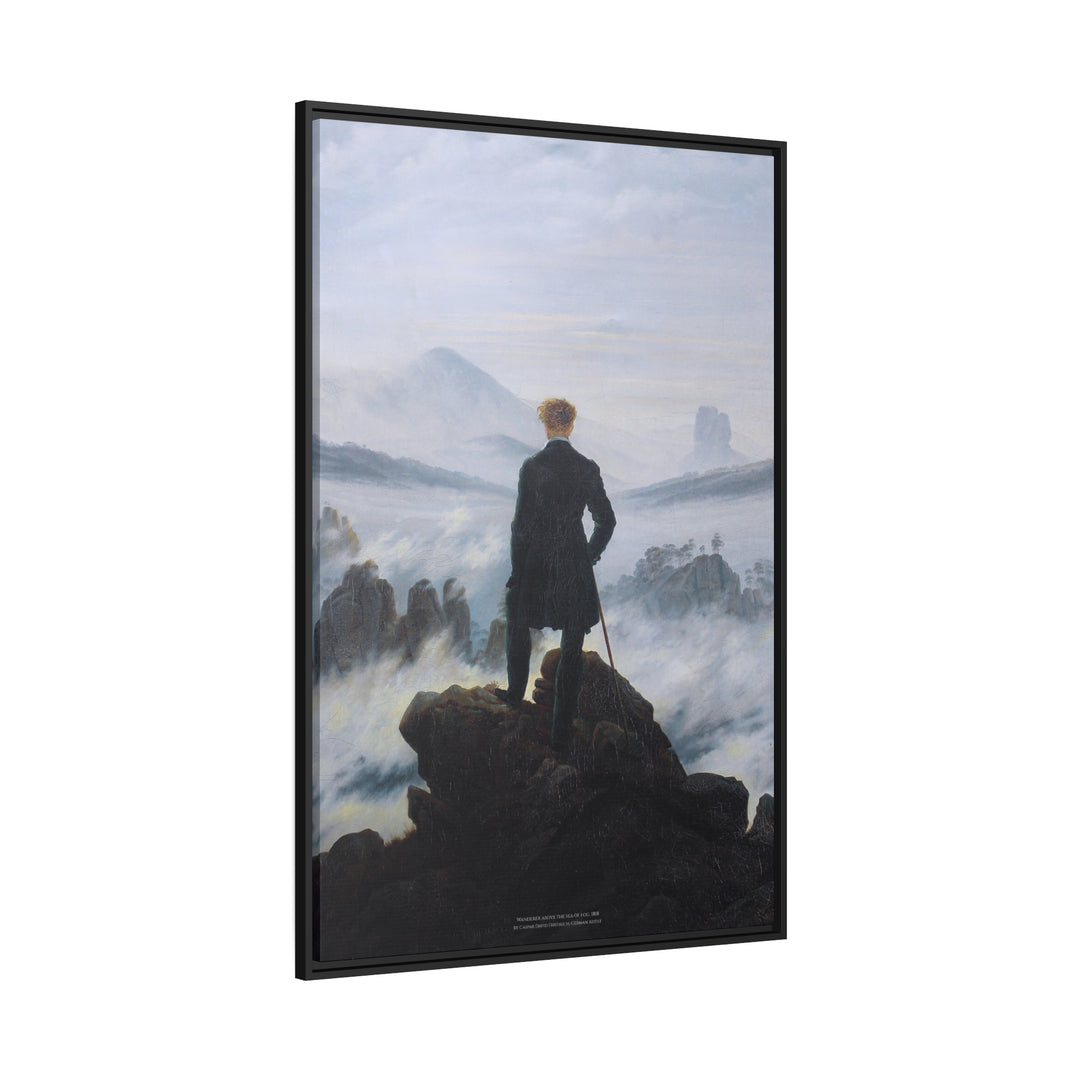 Matte Canvas in Black Frame, Wanderer above the Sea of Fog by Caspar David Friedrich