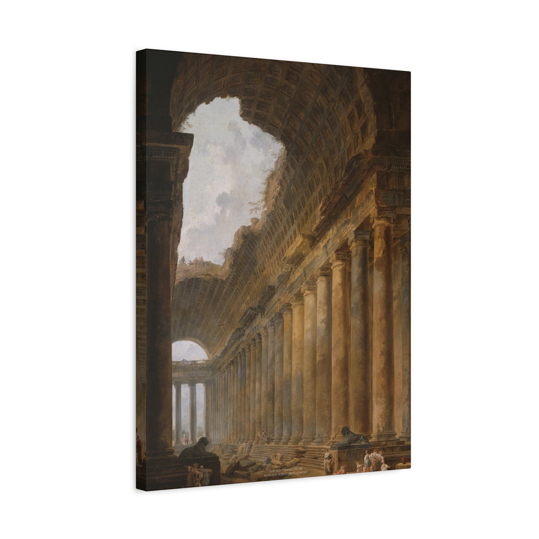 Matte Canvas Wall Art, The Old Temple by Hubert Robert