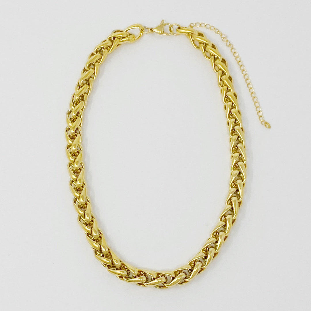 Edgy Chunky Chain Necklace, 18K Gold Plated