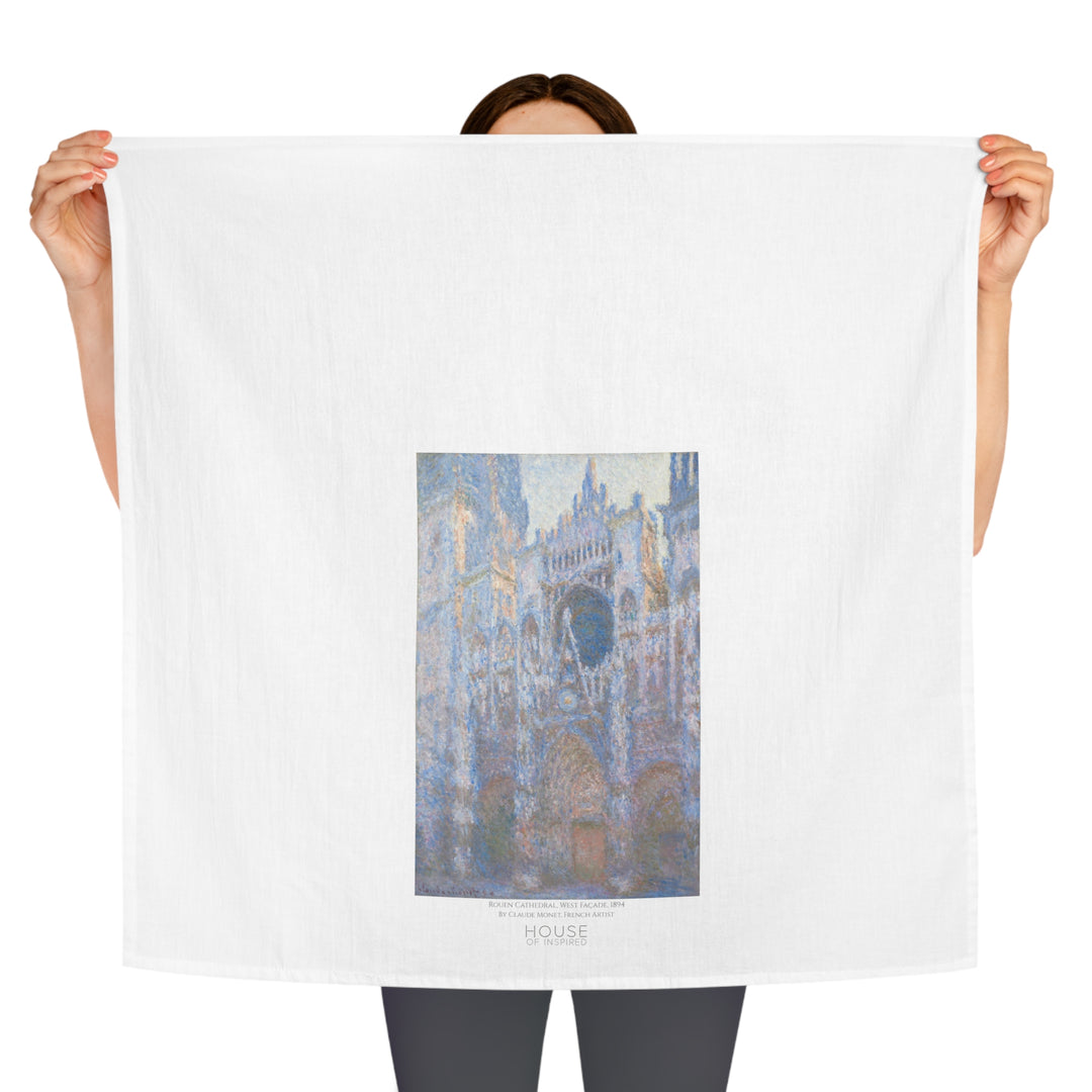 Kitchen Tea Towel, Rouen Cathedral, West Façade by Claude Monet