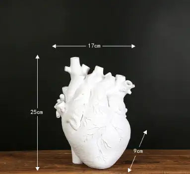 Realistic Resin Heart Vase, Variety of Sizes