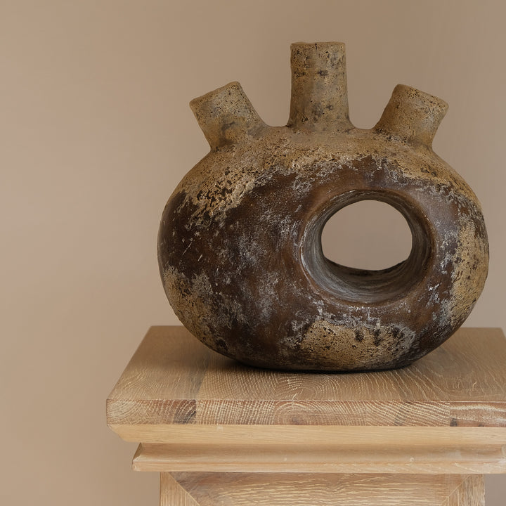 Handmade Clay Vessel Vase, Heart
