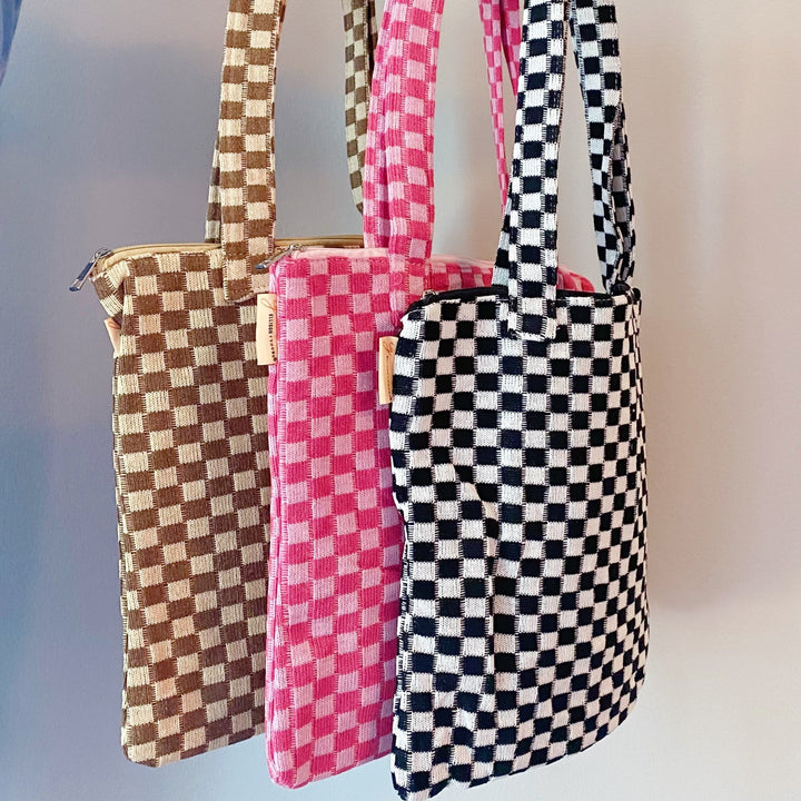 Zipped Tote Bag, Checkered