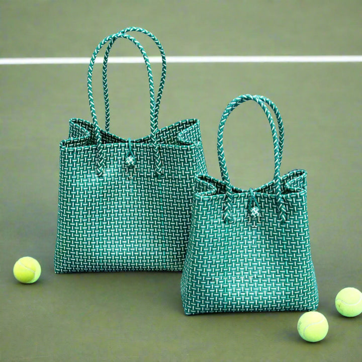Recycled Woven Tote Bag, Green