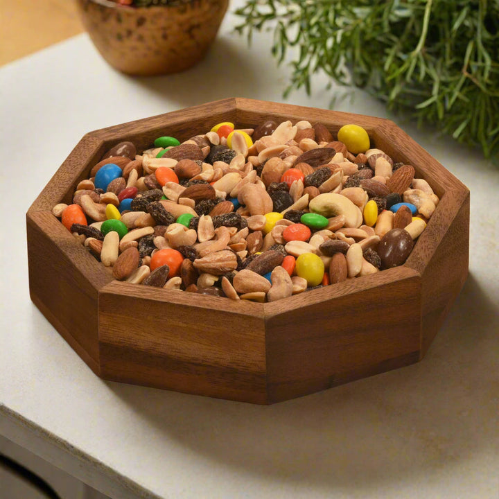 Handcrafted Acacia Wood Serving Dish, Octagon