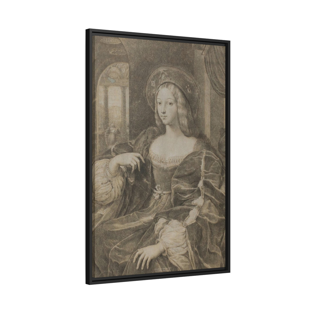 Matte Canvas in Black Frame, Joanna of Aragon by Raphael