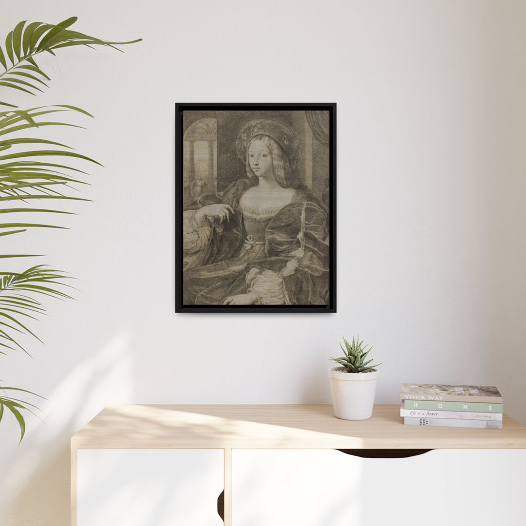 Matte Canvas in Black Frame, Joanna of Aragon by Raphael