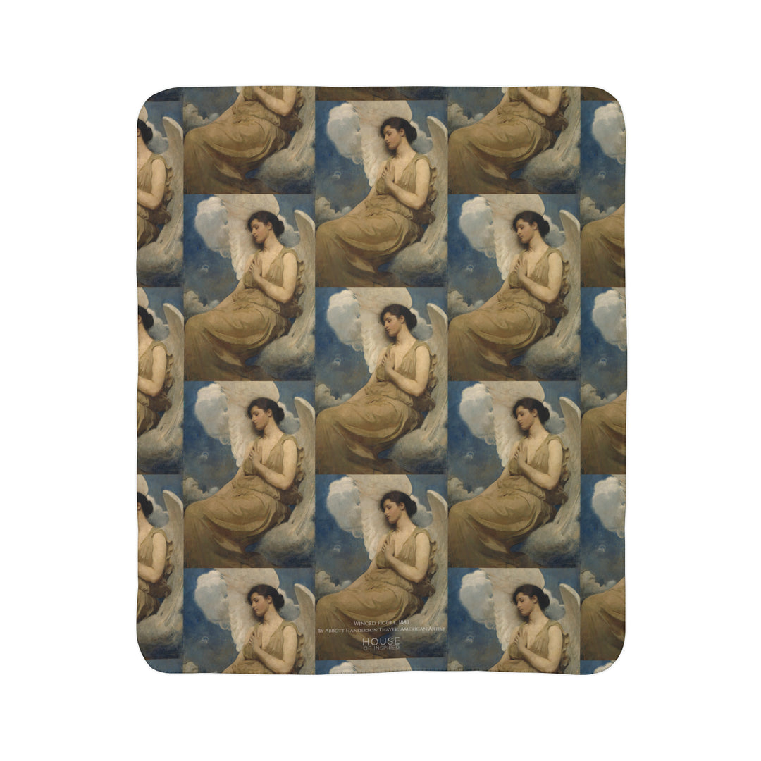 Fleece Sherpa Blanket, Winged Figure by Abbott Handerson Thayer