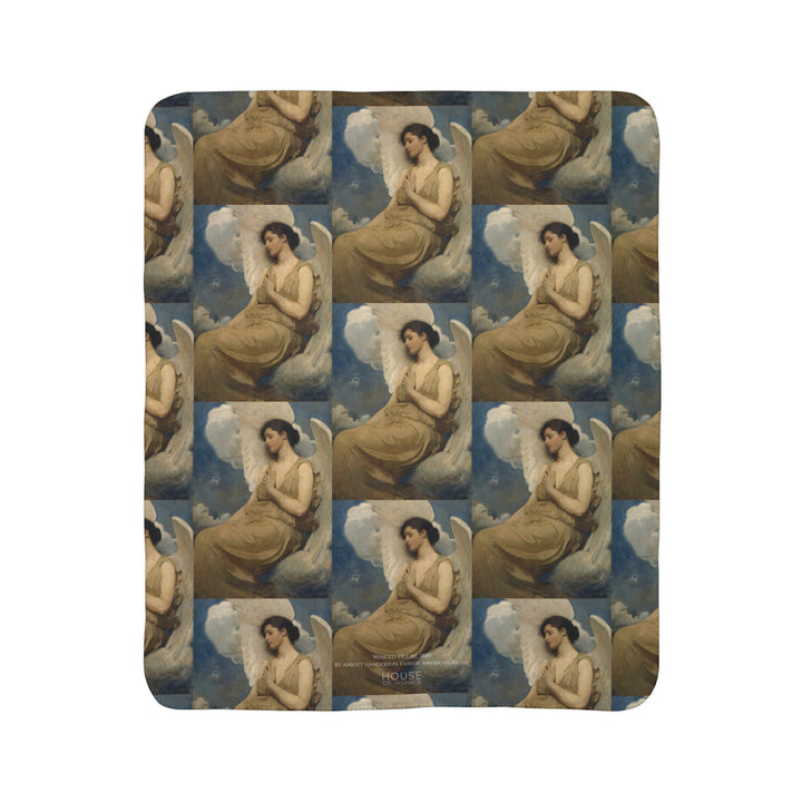 Fleece Sherpa Blanket, Winged Figure by Abbott Handerson Thayer