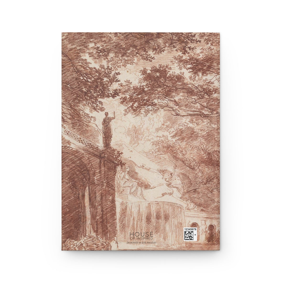 Hardcover Journal, The Oval Fountain in the Gardens by Hubert Robert