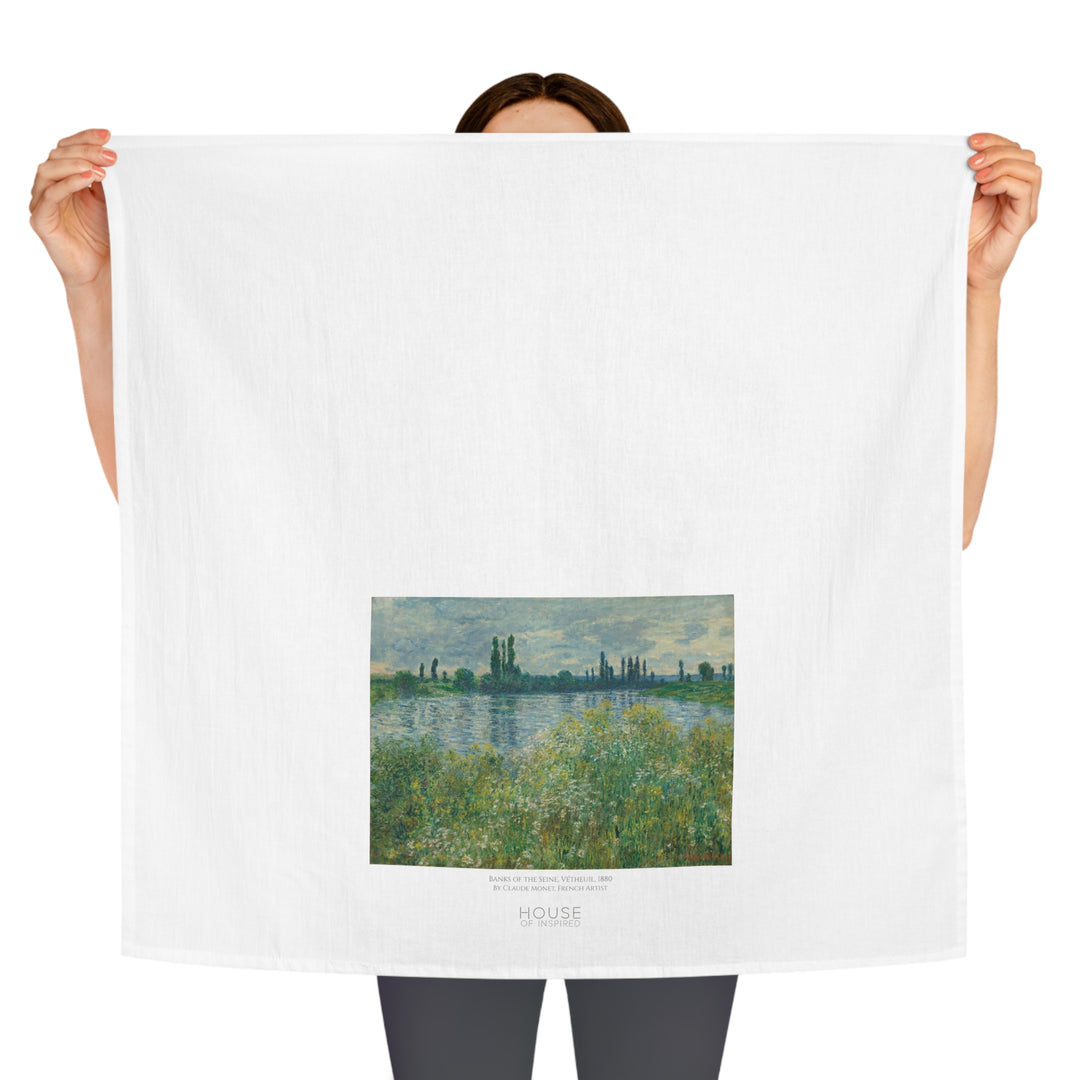 Kitchen Tea Towel, Banks of the Seine, Vétheuil by Claude Monet