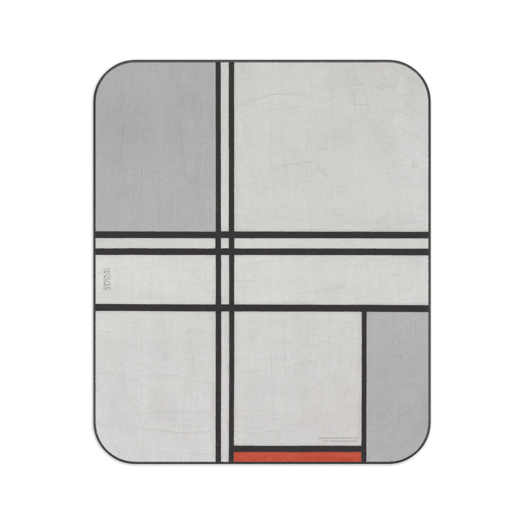 Picnic Blanket, Composition (No.1) Gray-Red by Piet Mondrian