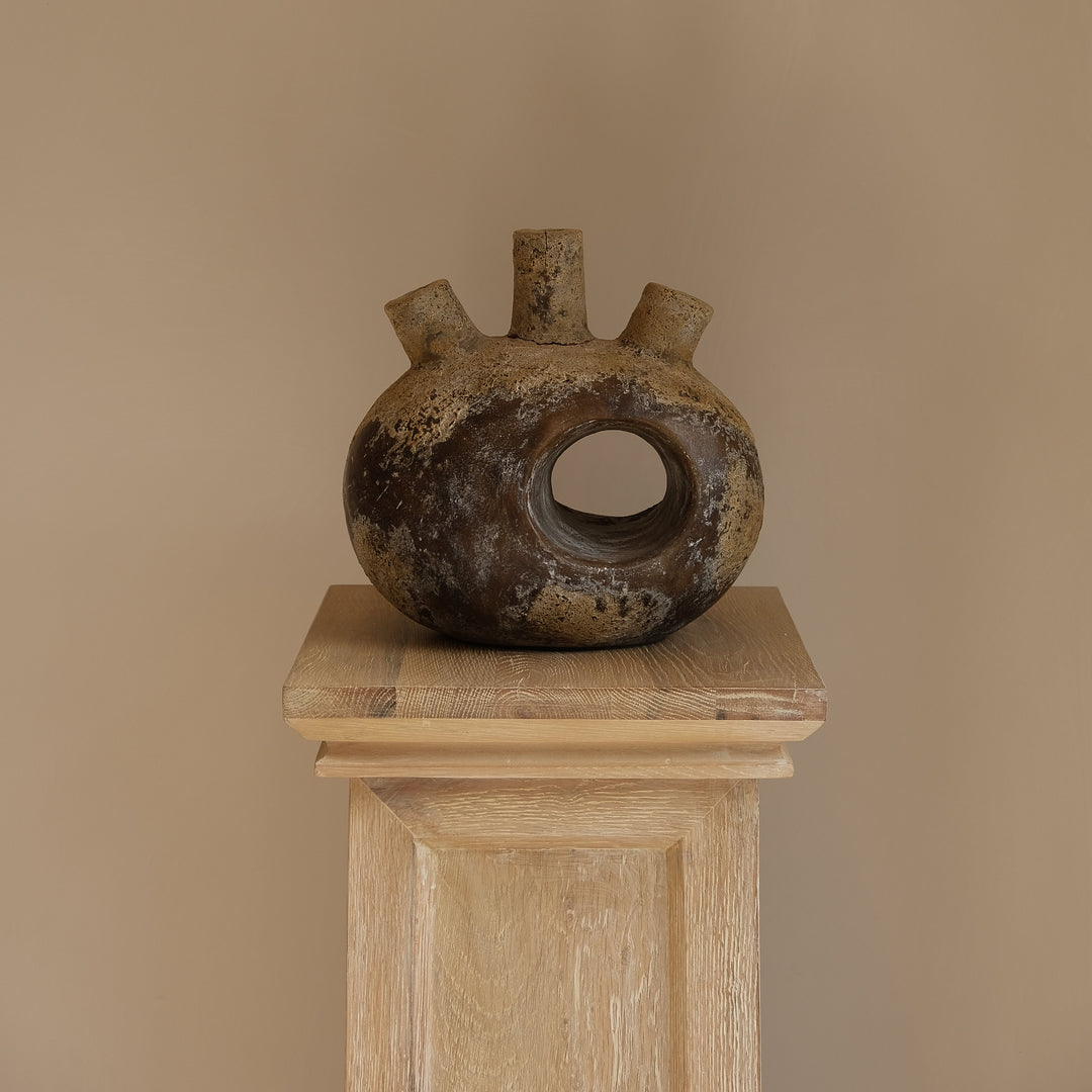 Handmade Clay Vessel Vase, Heart