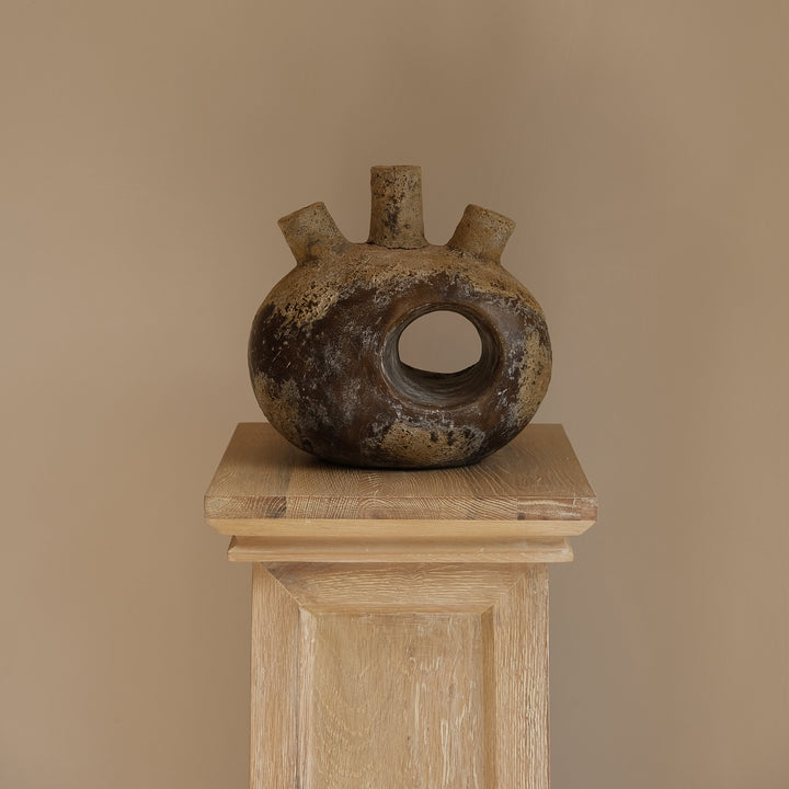 Handmade Clay Vessel Vase, Heart