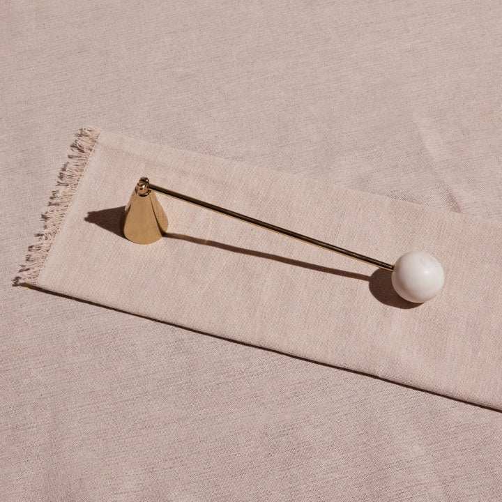 Handcrafted Candle Snuffer, Marble & Brass Finish