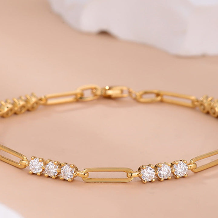 1.8 Carat Moissanite Bracelet, 18k Gold Plated 925 Silver