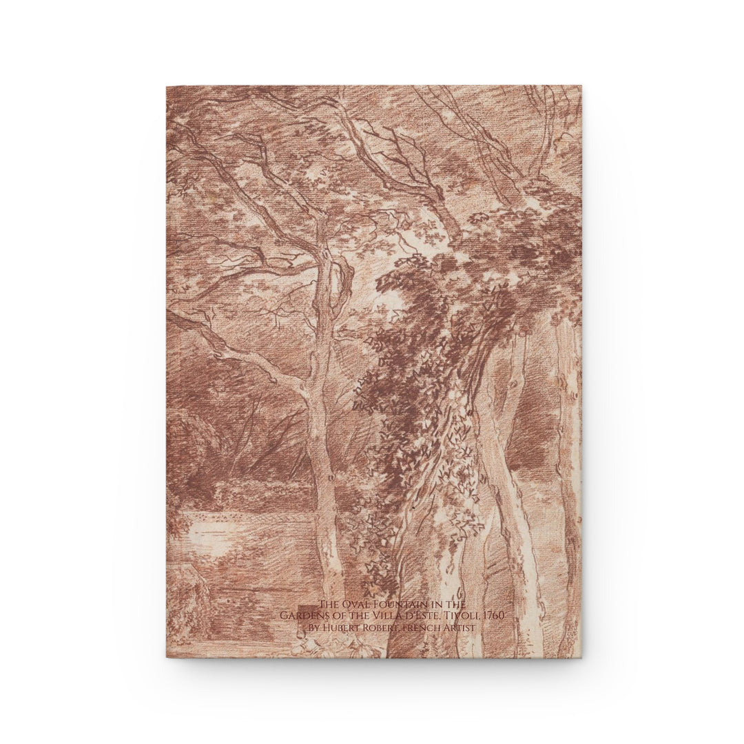 Hardcover Journal, The Oval Fountain in the Gardens by Hubert Robert