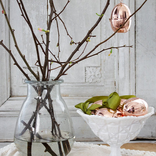 Handmade Vintage-Inspired Copper Eggs, Set of 4