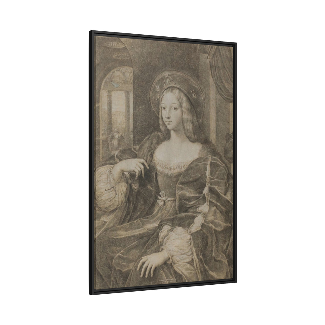 Matte Canvas in Black Frame, Joanna of Aragon by Raphael