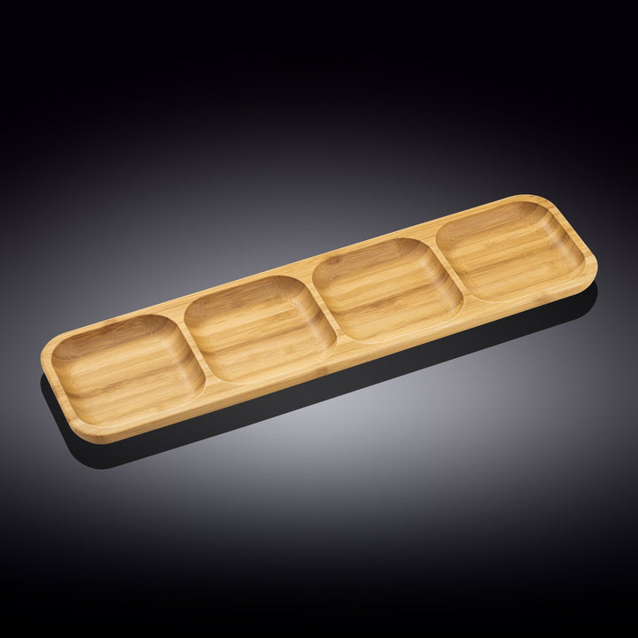 Bamboo Divided Dish, 17"x 4.5" Rectangular