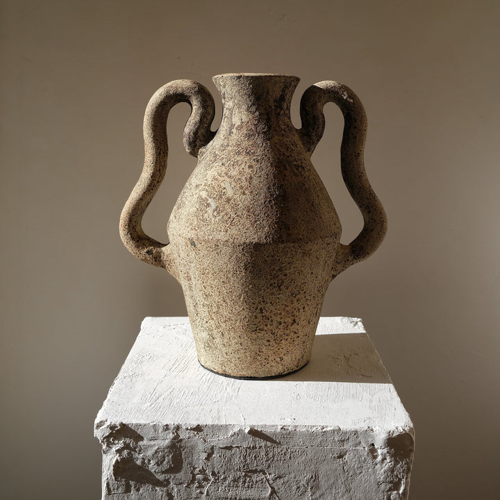 Handmade Clay Vessel Vase, Wavy Dance