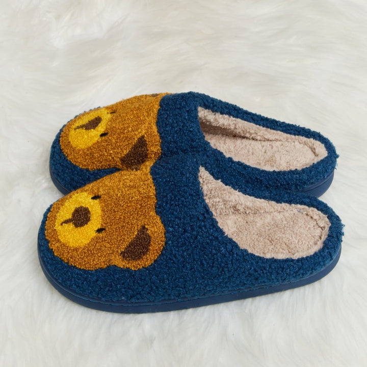 Plush Closed-Toe Slippers, Teddy Bear