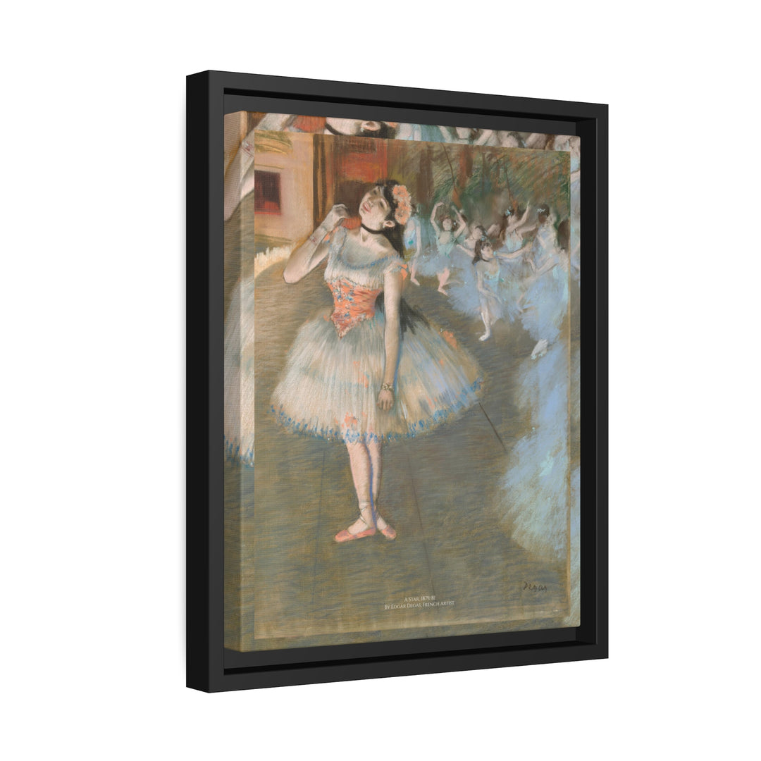 Matte Canvas in Black Frame, A Star by Edgar Degas