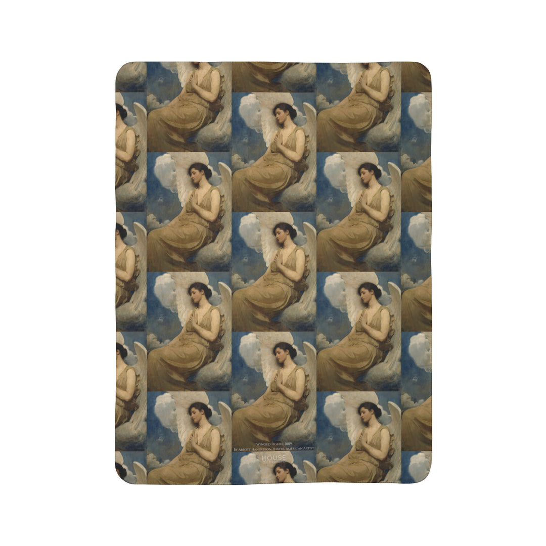 Fleece Sherpa Blanket, Winged Figure by Abbott Handerson Thayer