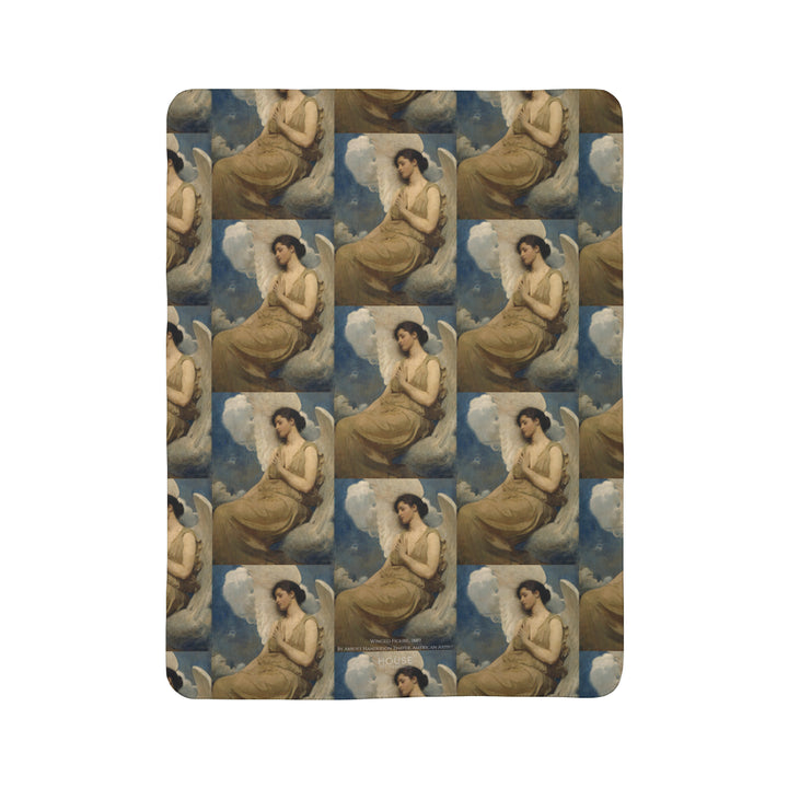 Fleece Sherpa Blanket, Winged Figure by Abbott Handerson Thayer