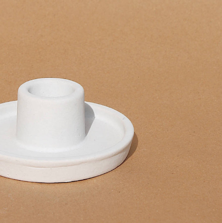 Handmade Ceramic Set of 2 Candle Holders, Black or White