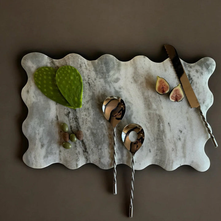 Hand-Carved Marble Large Serving Board, Edgy