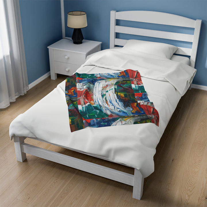 Velveteen Plush Blanket, The Bewitched Mill by Franz Marc