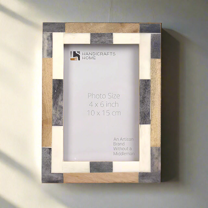 Handmade Bone Inlay & Mango Wood Frame, Tile Pattern
