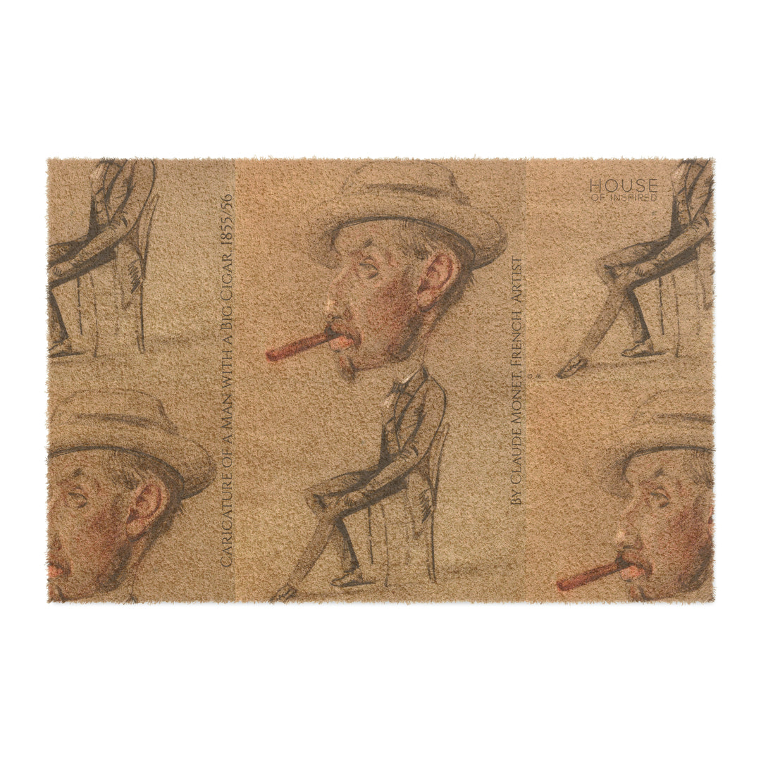 Doormat, Caricature of a Man with a Big Cigar by Claude Monet