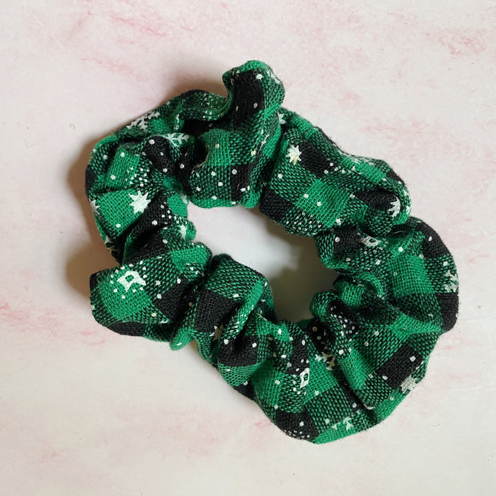 Holiday Plaid Scrunchies, Set of 4