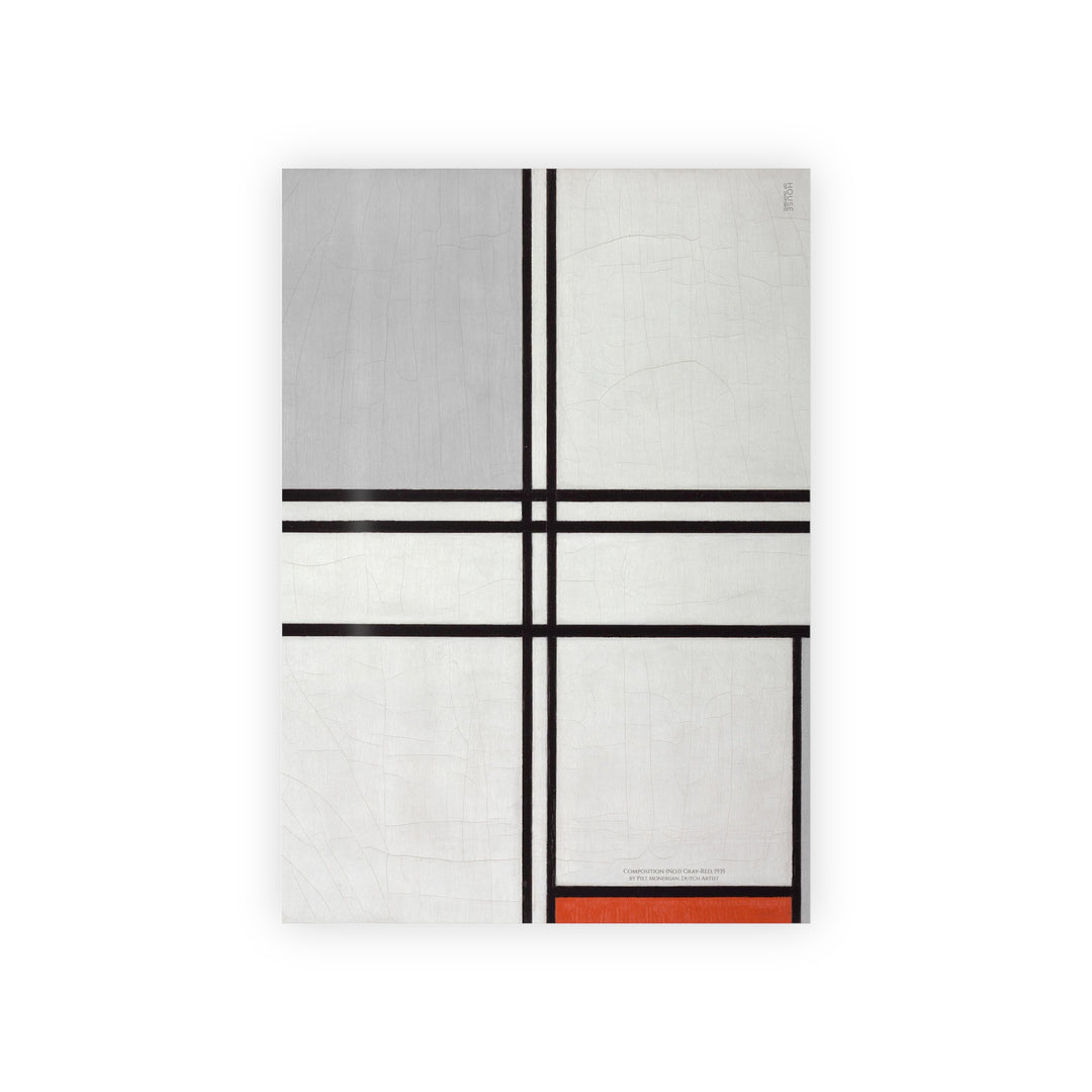 Gift Wrapping Paper, Composition (No.1) Gray-Red by Piet Mondrian