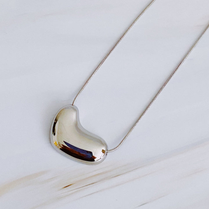 18k Gold Plated Molten Heart Necklace, Silver or Gold