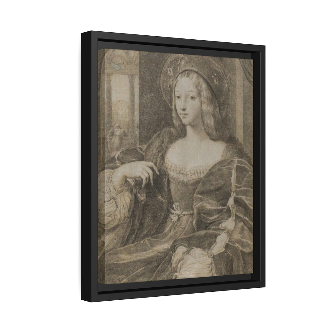 Matte Canvas in Black Frame, Joanna of Aragon by Raphael